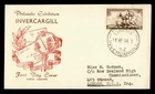 DR WHO 1956 NEW ZEALAND FDC SOUTHLAND CENTENARY EXPO 3 ARROWS CACHET R72074