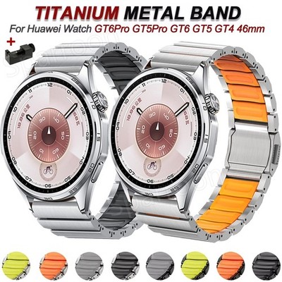 Für Huawei Watch GT 6 5 Pro GT4 GT3 GT2 2e GT Titan Kautschuk Band Metallarmband