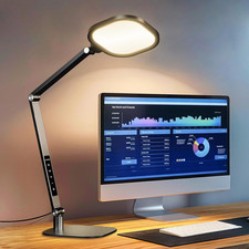 LED Desk Lamp for Home Office, 15W Computer Zoom 7x7x33 inches, Black