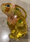 Fenton 5262 MD Buttercup Yellow Bunny Hand Painted