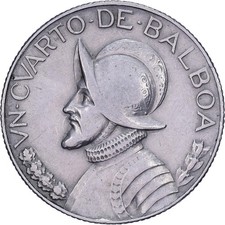 [#639381] Panama, 1/4 Balboa, 1966, San Francisco, Copper-Nickel Clad Copper, AU