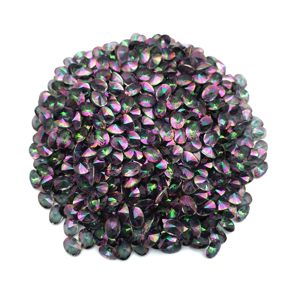 Mystic Quartz Oval Cut Loose Multi Color Gemstone Lot 134 Pcs 6*8 mm 120 Ct - Image 3 of 4