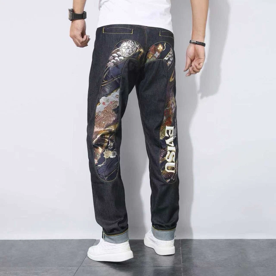 Evisu Andy Souwer Jeans Vintage Jeans Lavados Azul Marino Jeans Unisex Foto 2 de 4