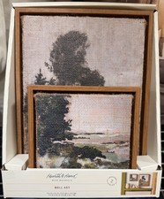 Hearth & Hand With Magnolia Landscape Burlap Wall Art Set  - 2 Pieces NEW