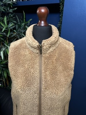 J Crew Excursion Weste Gilet Fleece Borg Gold Reißverschluss Damen UK Medium