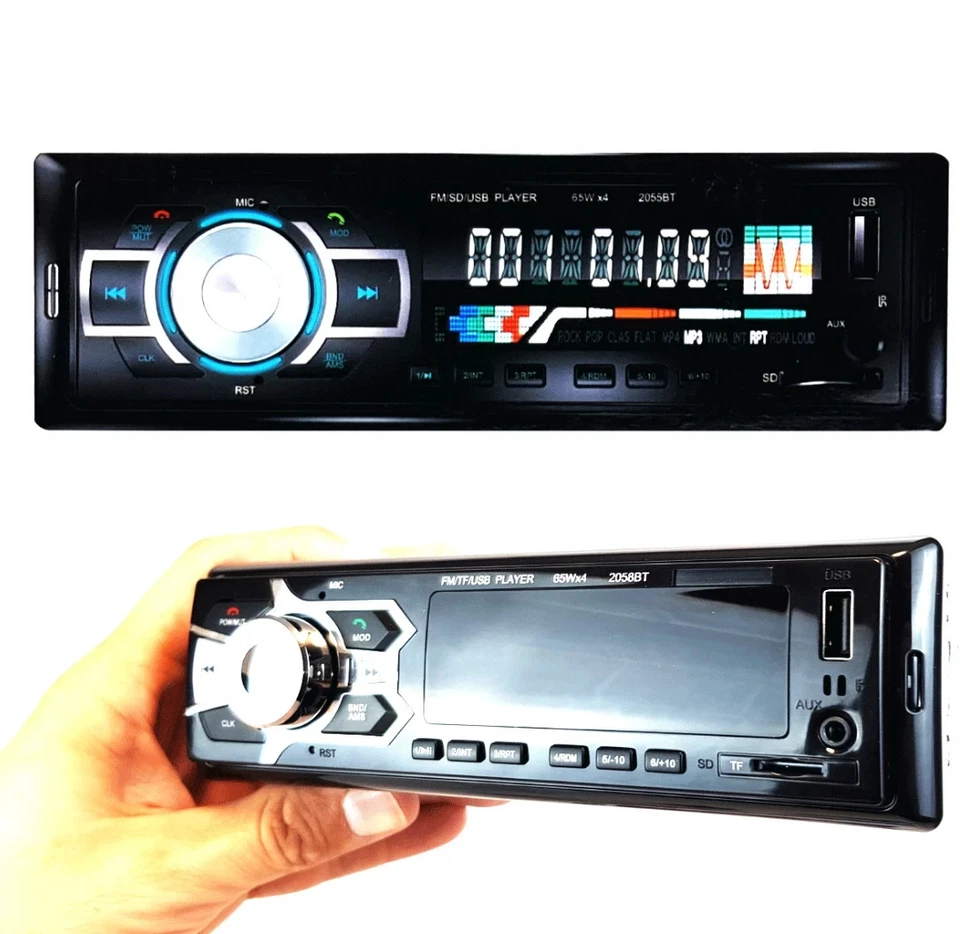 Stereo Auto AUX 1 DIN Bluetooth Vivavoce Radio FM MP3 USB Autoradio Micro SD - Immagine 3 di 4