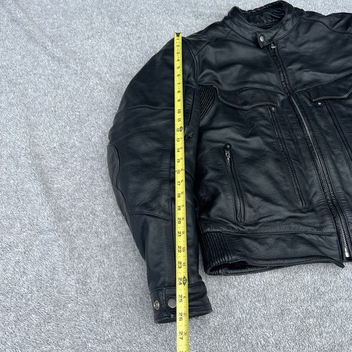 Giacca Moto Xelement Uomo XL Pelle Nera Fodera Zip Out Pad Regolabili - Foto 3 di 11