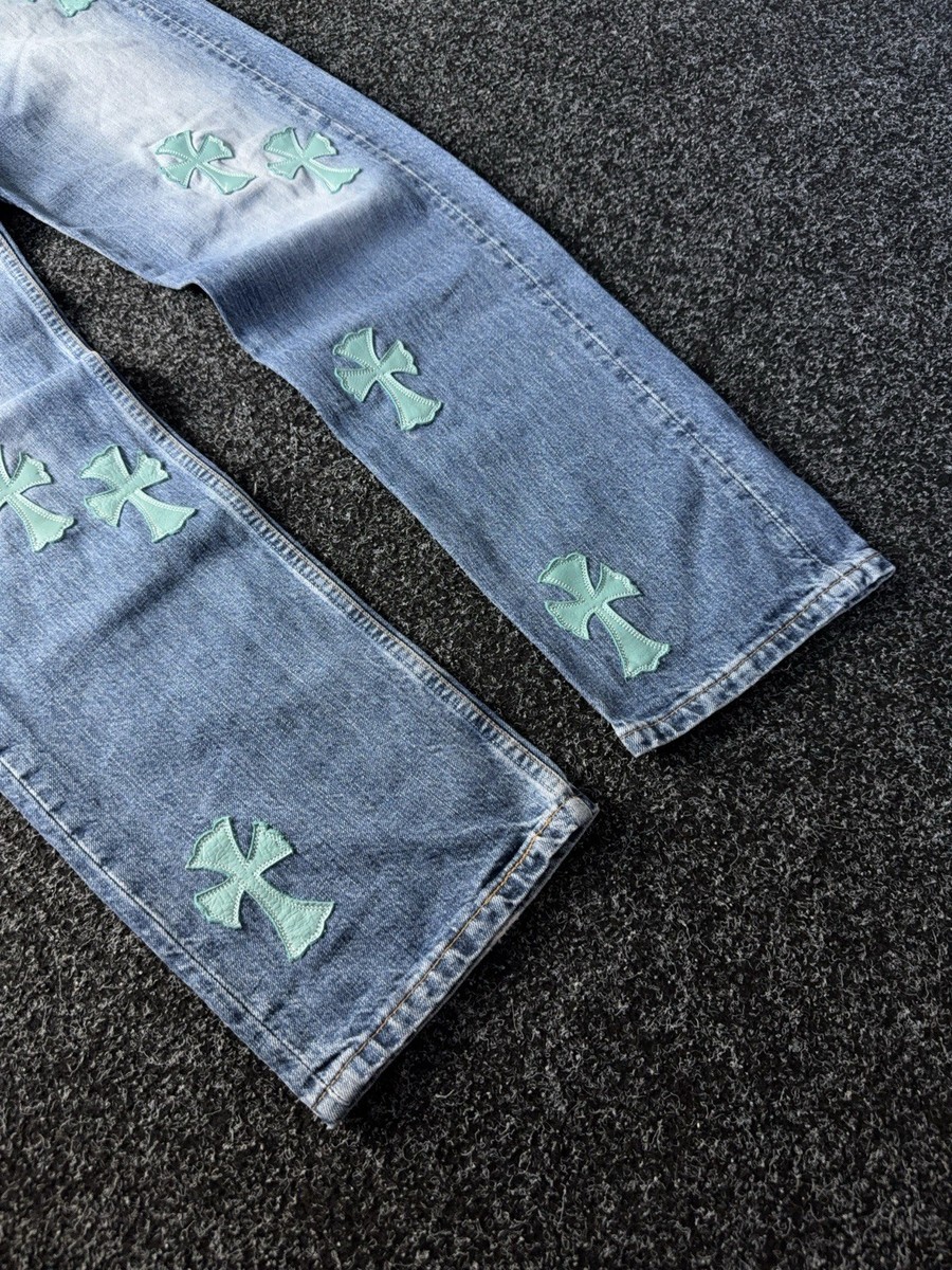 Vintage 90s Distressed Chrome Hearts Style Cross Levi's Denim