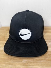 Nike Pro Hat Mens Black Embroidered Logo Circle Patch Air Snap Back Cap Dri Fit