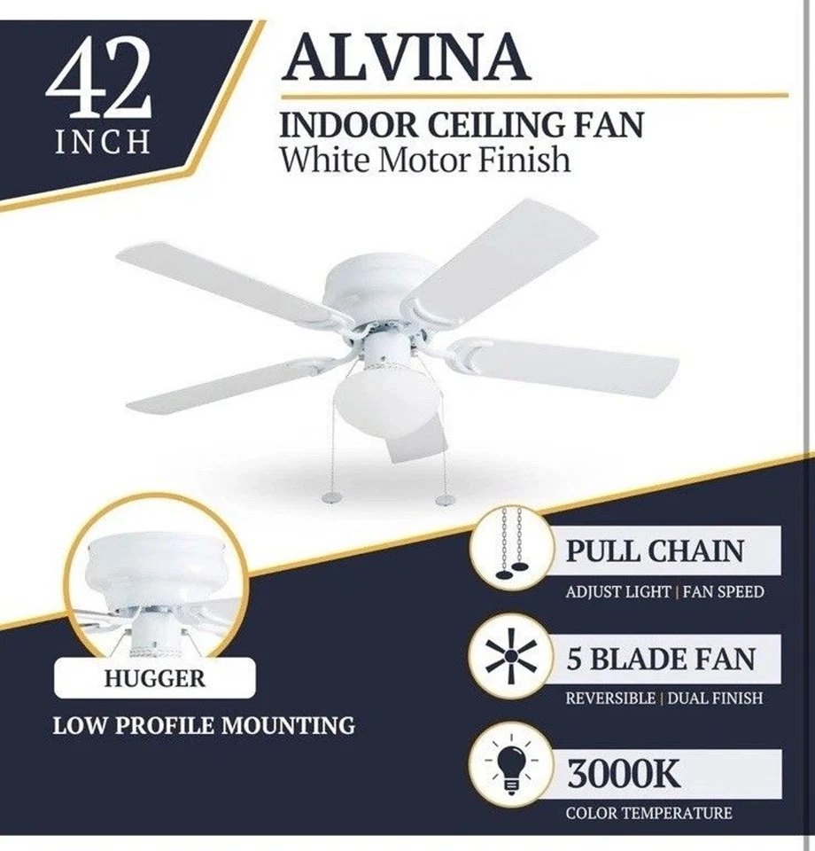 Ventilador de techo Littleton tradicional de 42 pulgadas con luz Foto 2 de 3