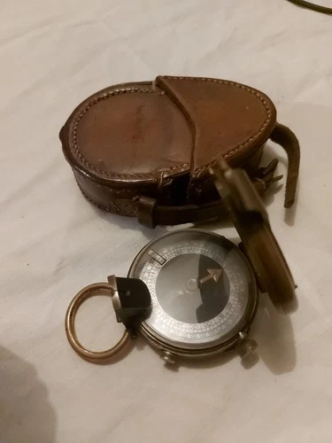 WW1 GENEVA SWITZERLAND 1915 VERNERS PATTERN VII Compass In Leather 1917 Case