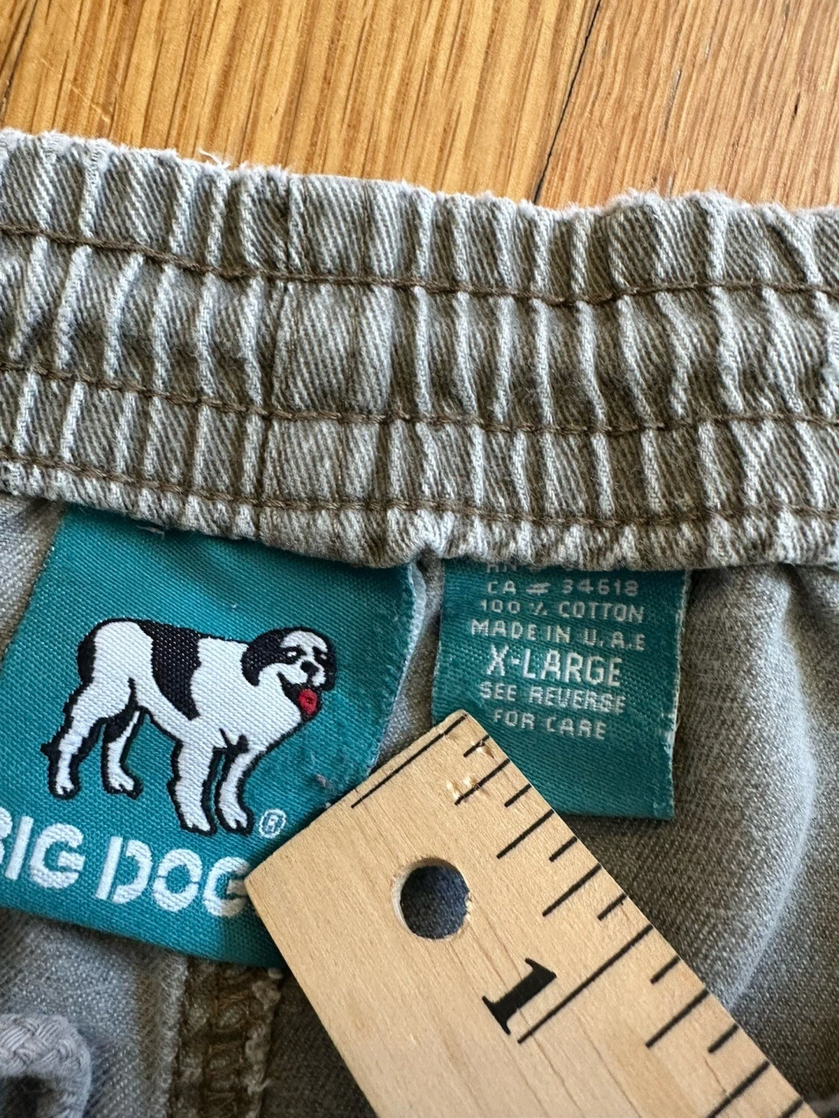 Big Dog Vintage Shorts Tie Waist Mens XL Made In USA 100 Cotton