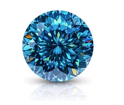 2 CT Fancy Blue Color Portuguese Cut VVS1 Diamond Premium Quality gemstone 8.5mm