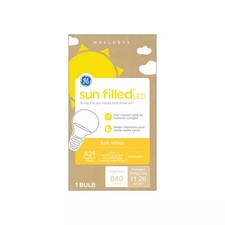 GE Sun Filled LED 60W Replacement Soft White A21 Dimmable Wellness Bulbs 2 Pack