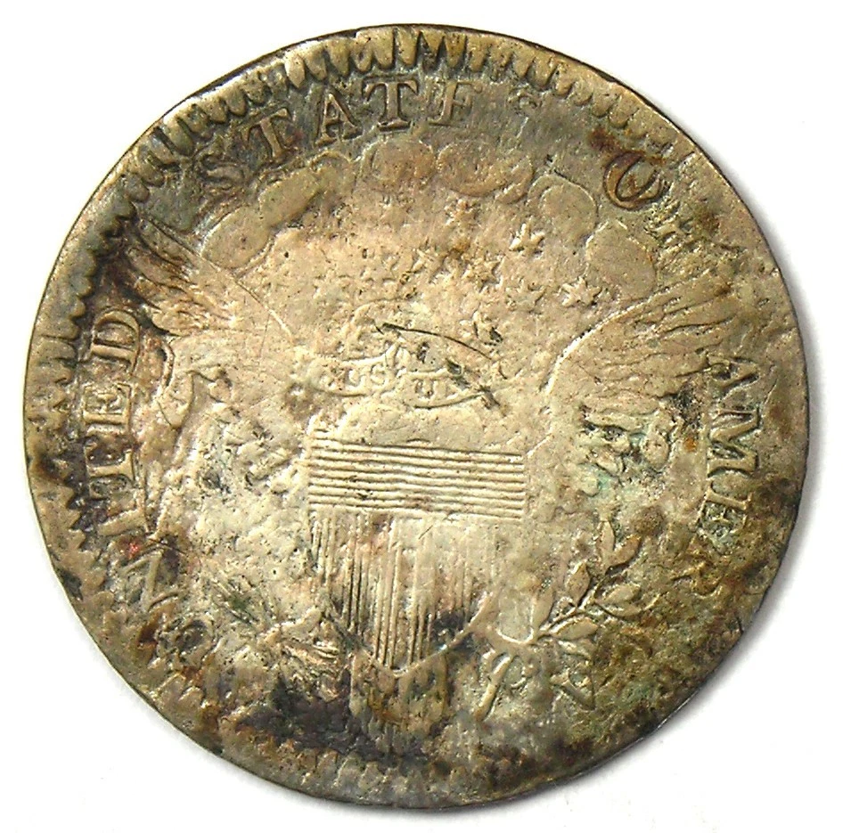 Media moneda de diez centavos busto drapeado 1803 H10C - ¡Rara moneda de fecha temprana! Foto 2 de 3