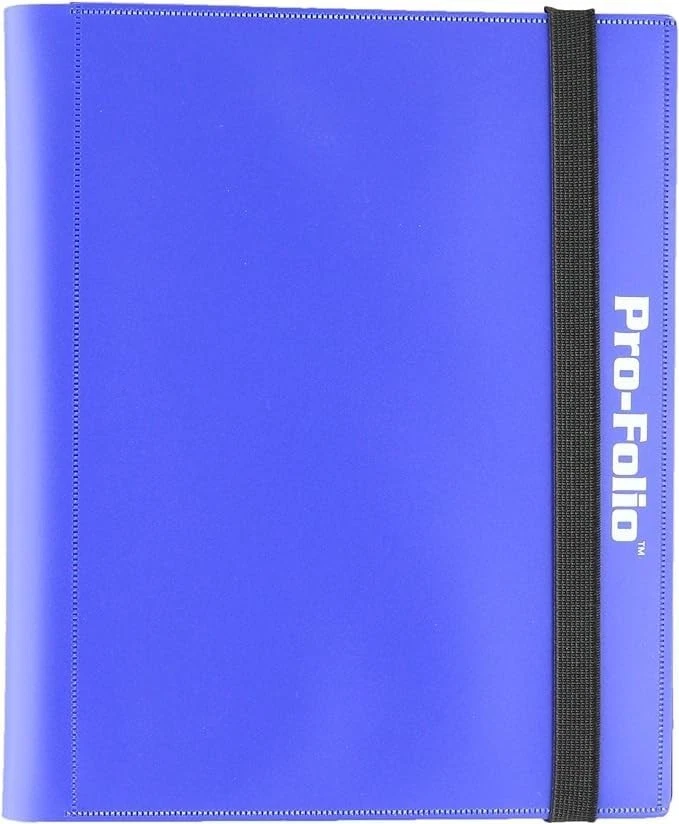 专业对开式 4 口袋卡相册蓝色侧面加载设计,集换式卡粘合剂,Hol — 第 2/3 张图片