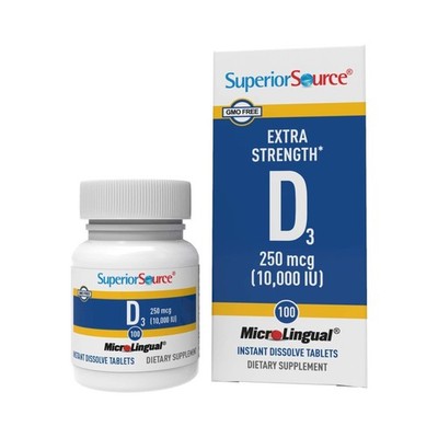 Superior Source Vitamin D3 10000 IU, Quick 1 Count (Pack of 1), White