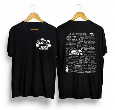 Vtg Arctic Monkeys Tour Rock Band Cotton Black Shirt For Men All