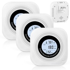 Carbon Monoxide Detectors, 3Pack 4-in-1 Natural Gas Leak Detector, ... Fast Ship