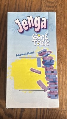 Jenga Girl Talk Blue Purple Solid Wood Blocks Toys R Us Edition Complete Hasbro