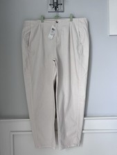 New Womens Eileen Fisher Cream Organic Stretch Cotton Ankle Pants Size 20