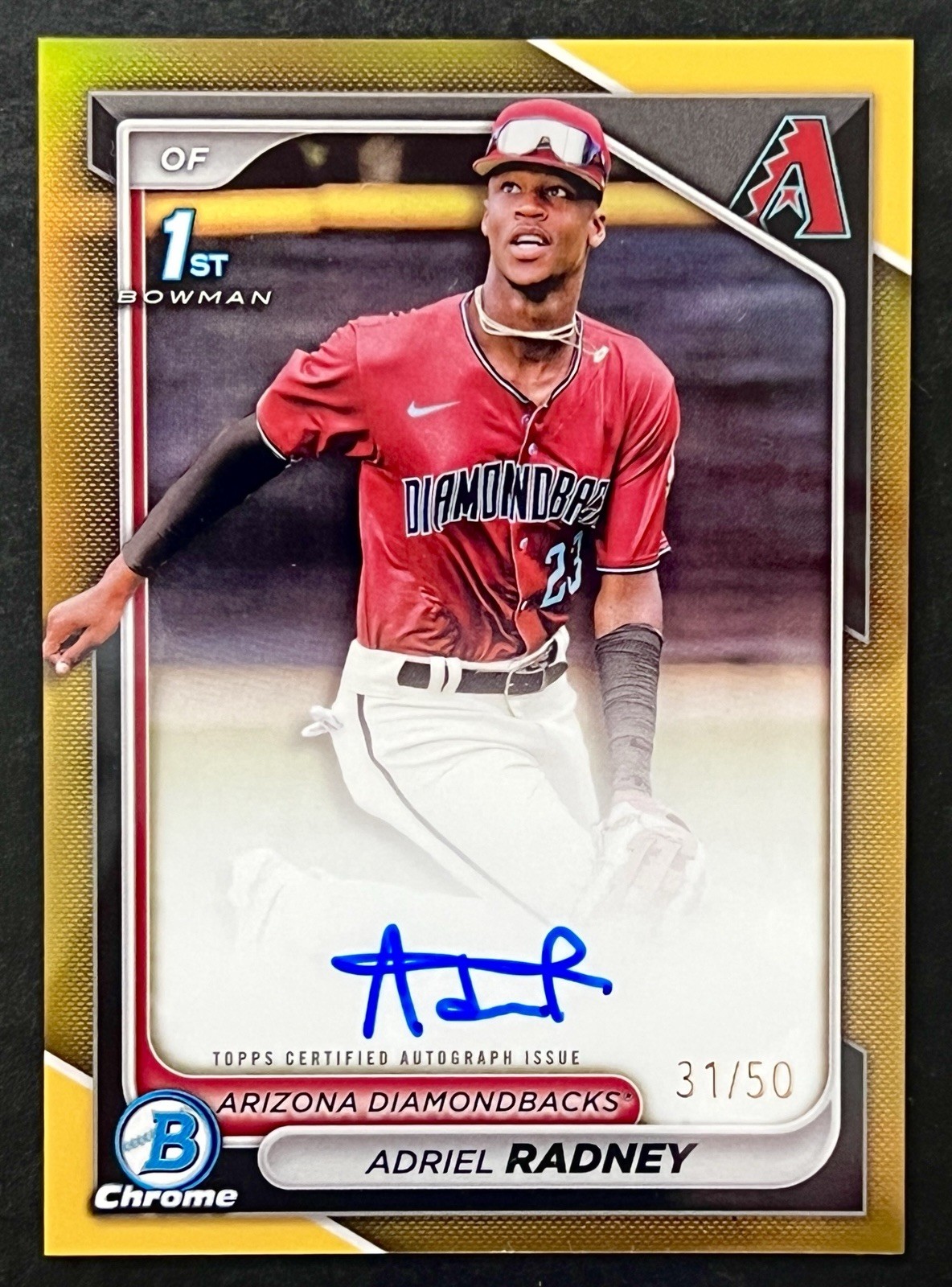 ADRIEL RADNEY 2024 1st Bowman Chrome #CPA-AR TRUE GOLD Refractor AUTO /50 SP
