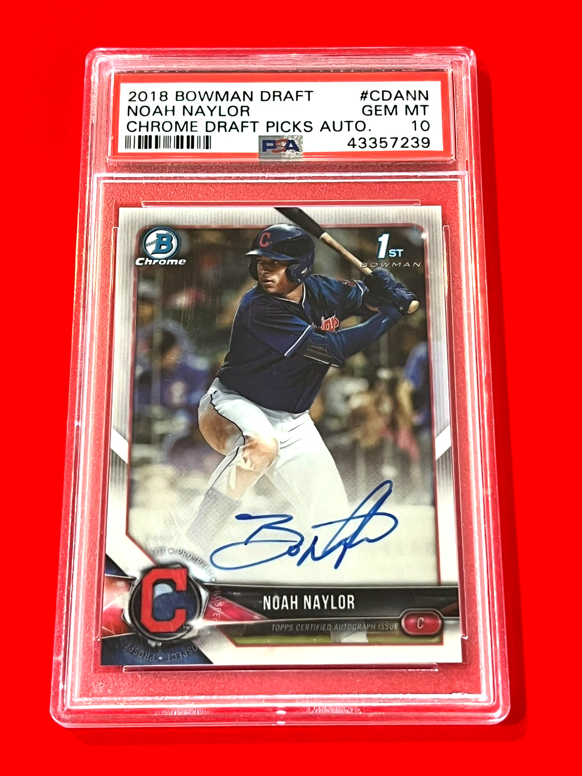 2018 Bowman 1ST Chrome Draft Noah Bo Naylor Auto PSA 10 GEM MINT GUARDIANS 5097