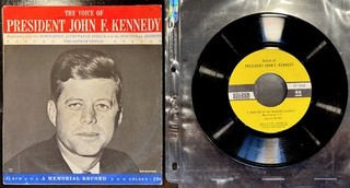 PRESIDENTE KENNEDY DISCURSO INAUGURAL OFICINA JURAMENTO 45 rpm FUNDA FOTO GRABACIÓN 1961