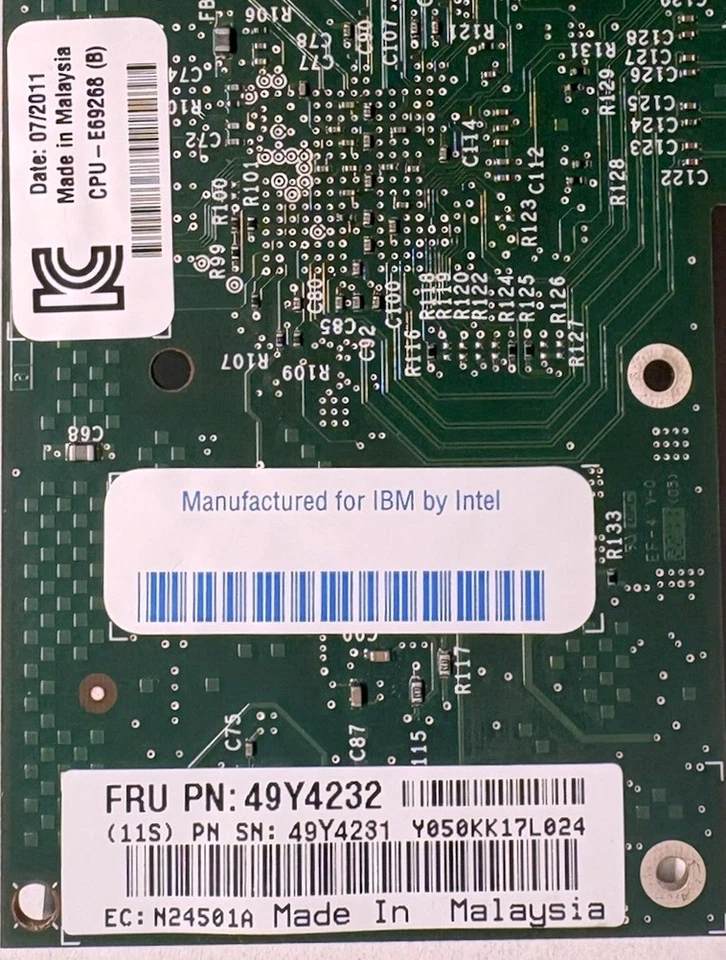 IBM Intel I340-T2 Dual Port 1Gb Ethernet Adapter 49Y4232 Low Profile Bracket - Image 3 of 4