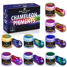 - Chameleon Mica Powder, 8 Jars of Color Shift Mica Set - Epoxy Resin Color P...