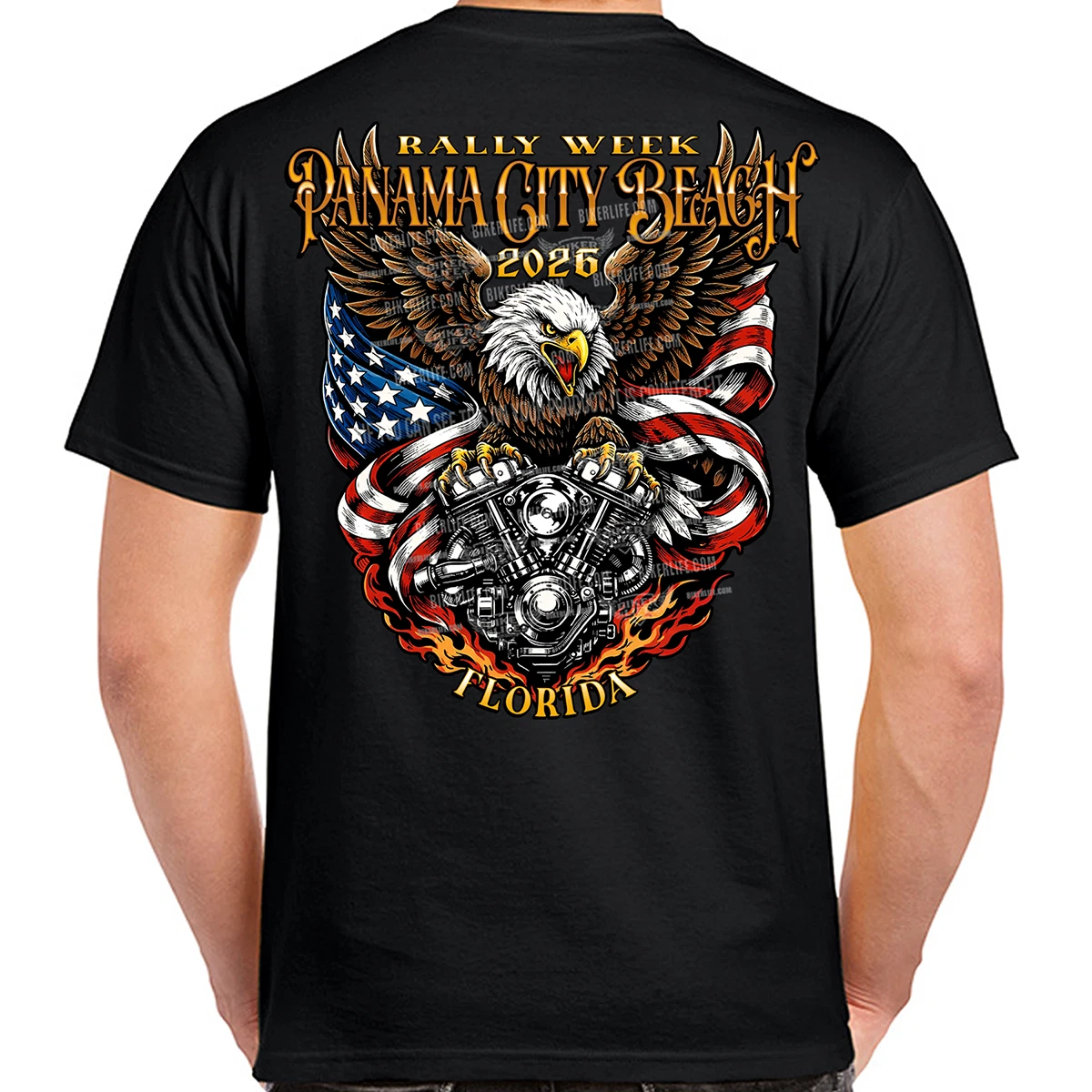 T-Shirt 2026 Panama City Beach Rally Week Eagle Engine No Harley