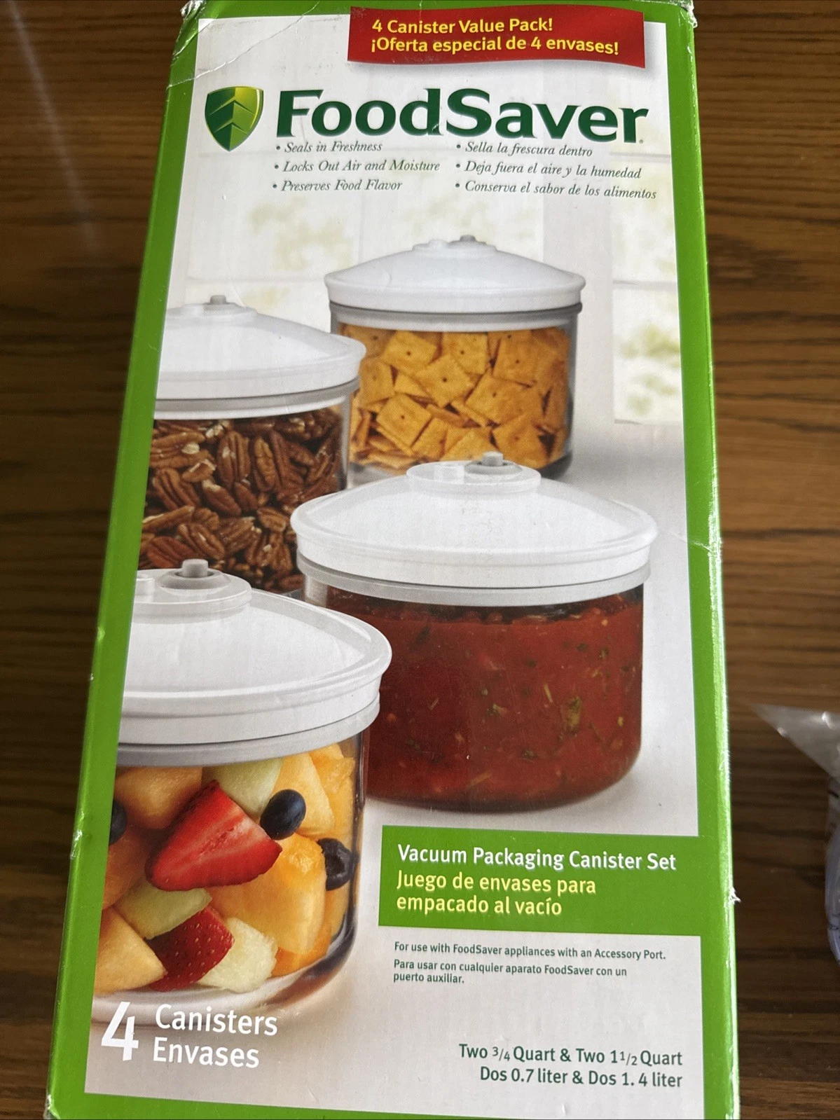 New Set 4 FoodSaver Round Vacuum Sealer Storage Canister 2-3/4 Qt, & 2-1.5 QT