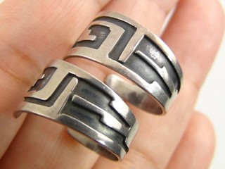 Navajo Benson Sam 5g 3/4" Earrings Sterling Silver Overlay Post Stud Native