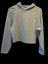 Nordstrom Zella Girls Size Large 14/16 Long Sleeve Hoodie Teal Cropped