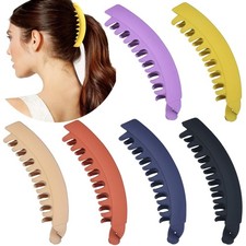 6 Pieces Banana Hair Clips,5 Inch Large Banana Claw Clips for Thin Fine Thick ha