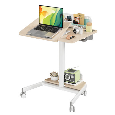 Joy Worker Mobile Standing Desk 60 Tiltable Desktop 28 Height Adjustable