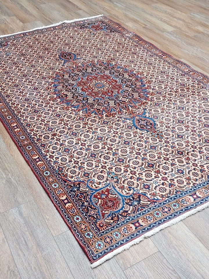 Turkish Rug Fish Design Vintage Rug,Turkish Geometric Bohom Rug, 5x8 Ft - Image 3 of 4