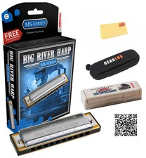 Hohner Big River Harp MS Harmonica - Key of G w/ Instructional Manual