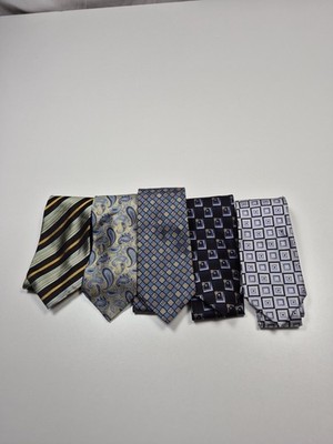 VTG Silk Tie Lot 5 of Mixed Brands Men's Multicolor Italy 80s 90s Mystery Box