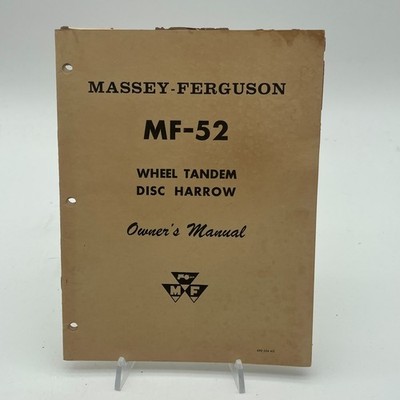 Massey Ferguson MF-52 Rad Tandem Scheibenegge Bedienungsanleitung - 690554M2