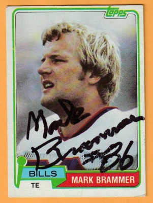 Mark Brammer Buffalo Bills AUTO Signed 1981 Topps Michigan State Spartans 5N