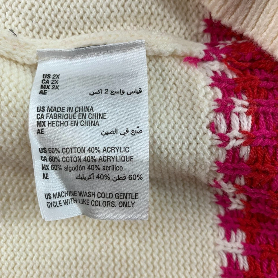 Suéter Style & Co Mujer Talla Grande 2X Rosa Marfil Manga Larga Nuevo Foto 4 de 4