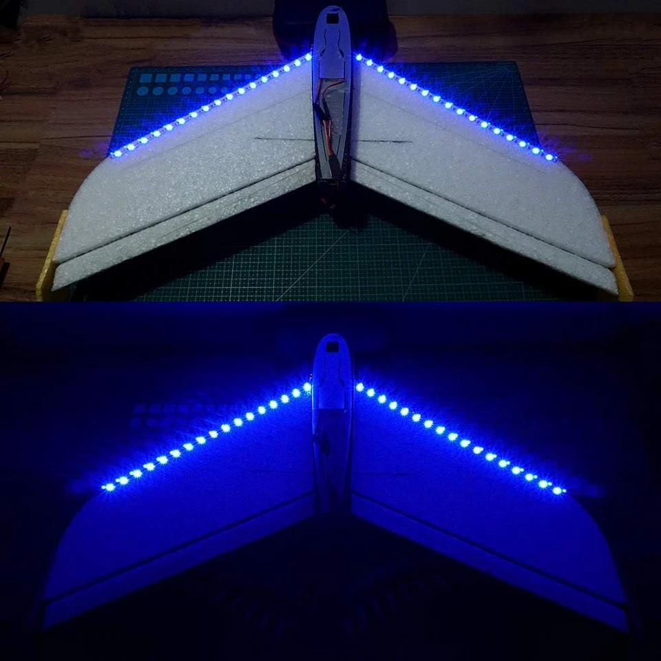 Tira de Luz LED para Avión de Ala Fija RC Avión Ala Voladora AR Ala Drone Modelo Foto 2 de 4