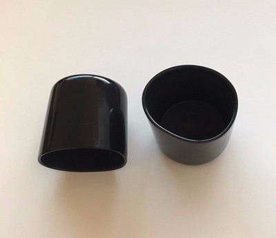 10 x 1 3/4''(1.75'')Black Vinyl Flexible Round Cap,1.5'' Deep, Fits 1.75-1.813''O.D.