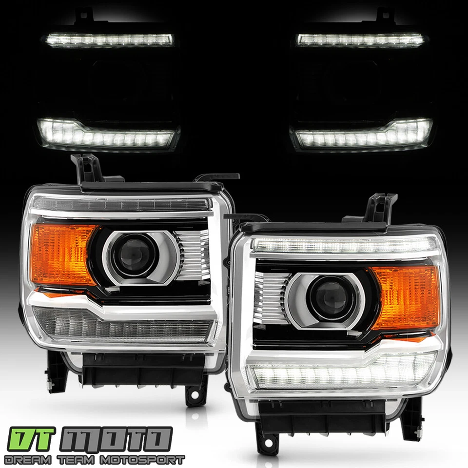 For 2016-2019 GMC Sierra 2500HD 3500HD HID/Xenon w/ LED DRL Projector Headlights - Image 2 of 4