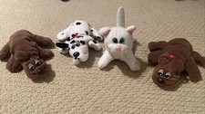 Lot Of 4 Vintage 1980s Tonka Pound Puppy Plush Toys, W/ Kitty Rare Rumpleskins