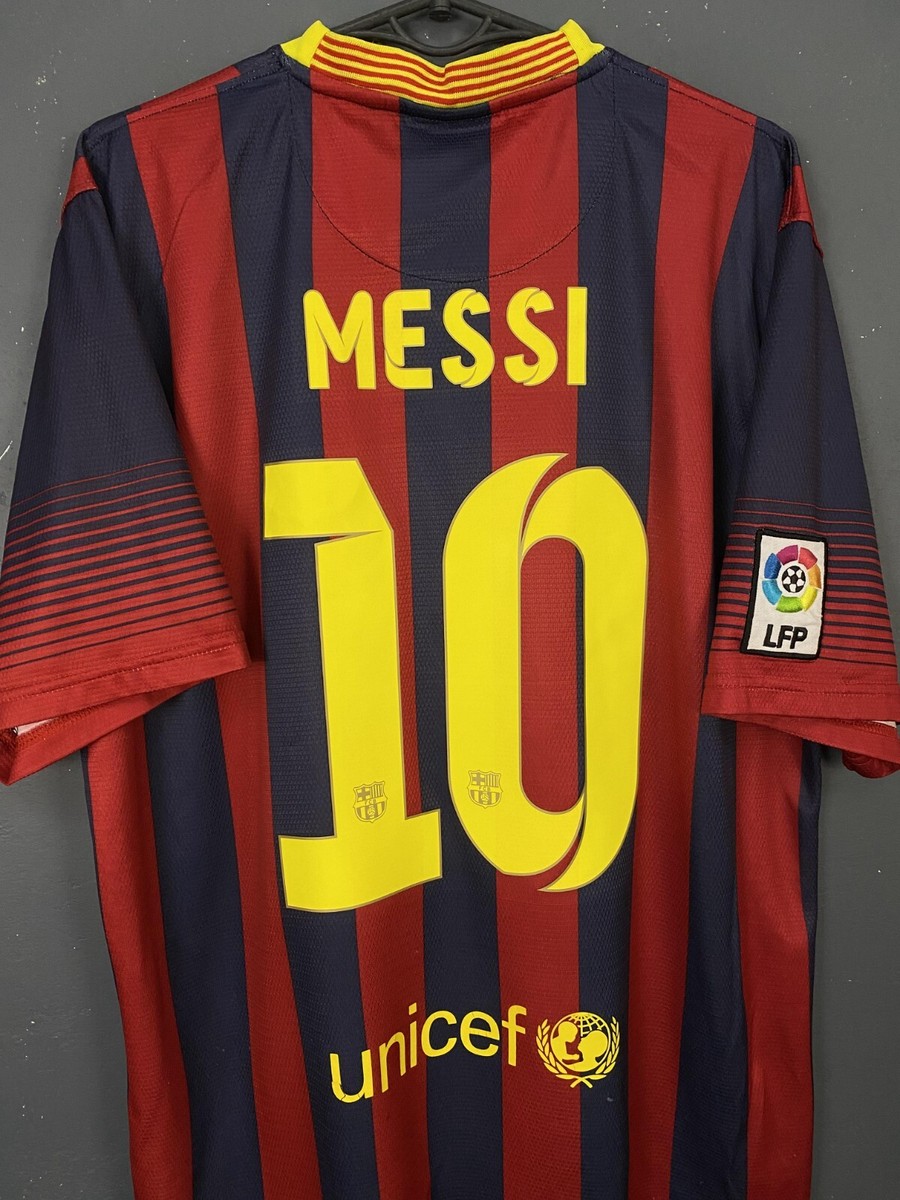 MEN'S NIKE FC BARCELONA 2013/2014 LEO MESSI SOCCER FOOTBALL SHIRT