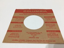 VINTAGE COLUMBIA 7" VINYL RECORD SLEEVE VERY GOOD CONDITION