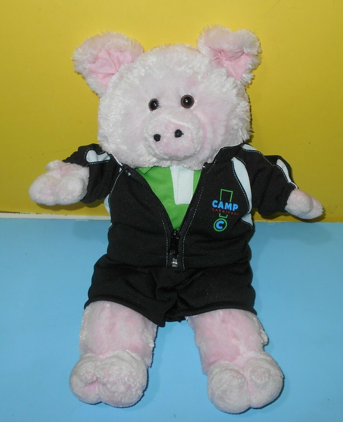 16" Bear Factory Carnival Cruise Ship Workout Outfit Stuffed Plush Pink Pig
