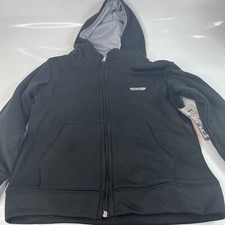 Zip Hoodie Boys Polyester Fleece Zipper Hooded Sweatshirt Kids Black Size 8